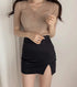 Split Elegant Casual Slim Fitted Skirt